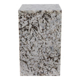 Sunol White/Black Marble Pedestal Accent Table