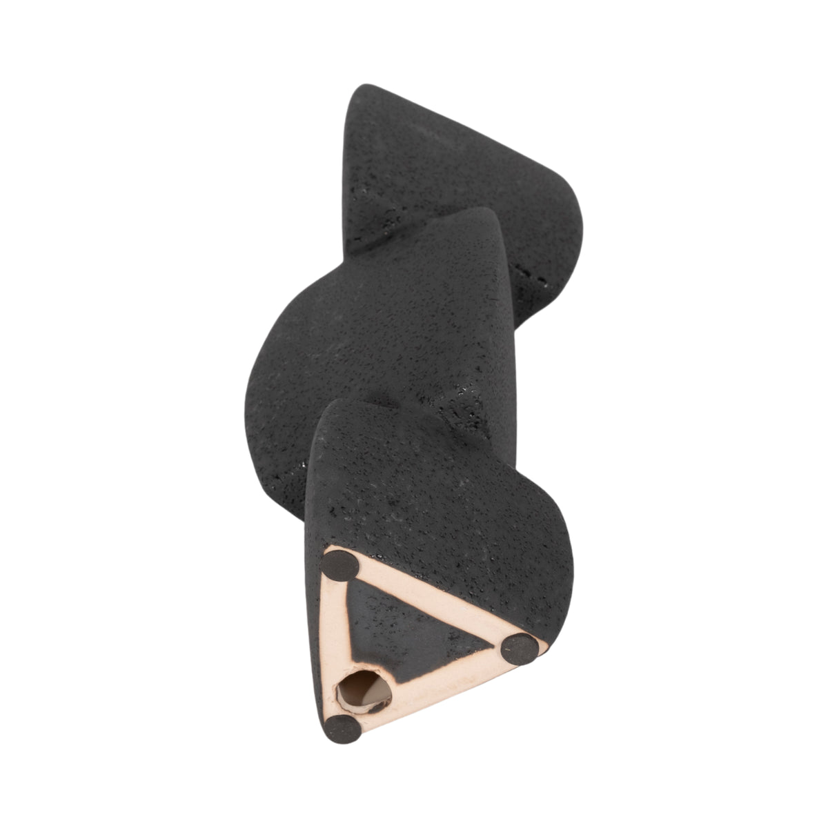 Ennisvale Black Sand Glaze Stacked Objects Taper Holder