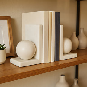 Meinert White Marble Bookends (Set of 2)