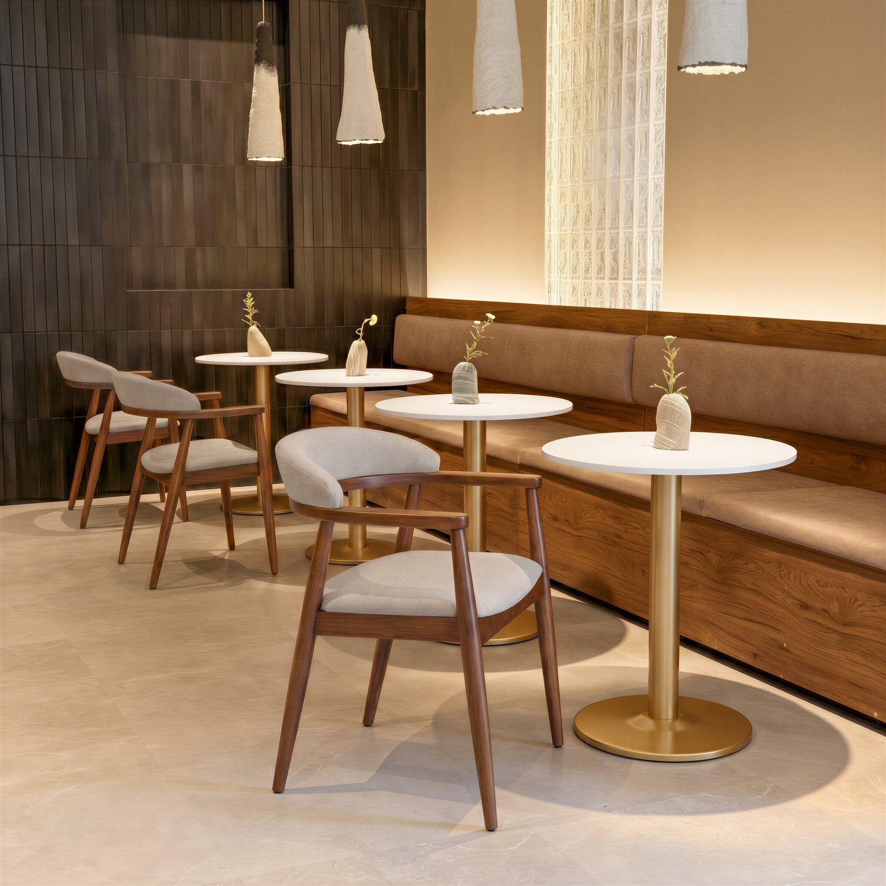 Alto White & Gold Bistro Table