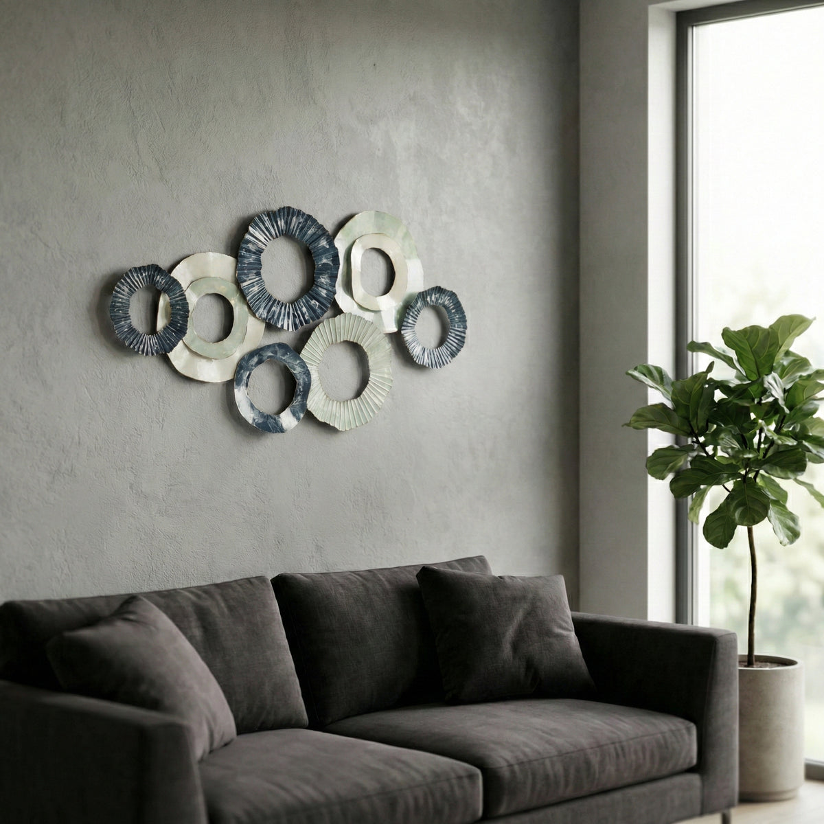 Stauffer Multicolor Open Cut Out Discs Metal Wall Decor