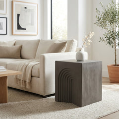 Holtville Gray Concrete Arches in Square Accent Table