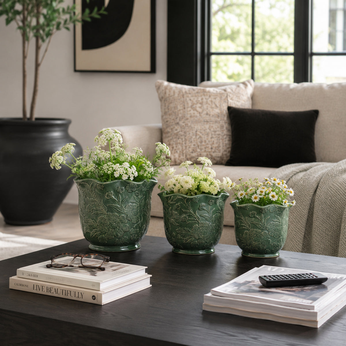 Claybrook Green Planters (Set of 3)