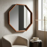 Heath Place Cherry Wood Octagon Shaped Mirror