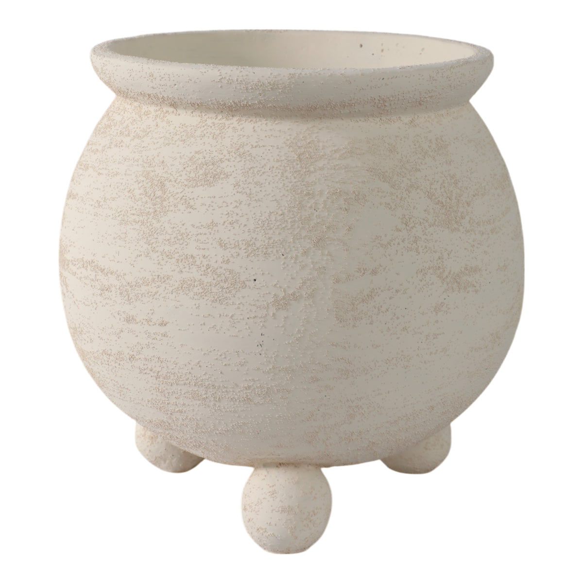 Wrightwood Ivory Textured Rounded Planter on Ball Feet