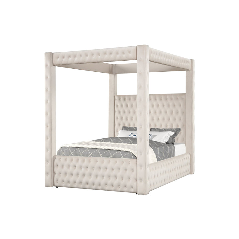 Annabelle Ivory King Canopy Bed Frame - Ornate Home