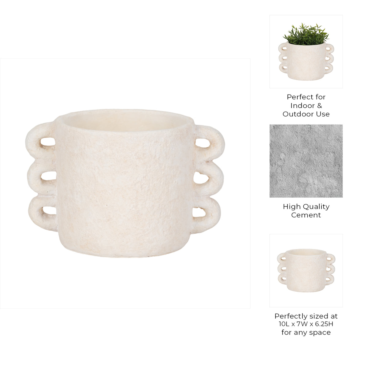 Arlowhaven White Small Planter