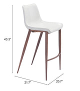Magnus White & Walnut Barstool (Set of 2)