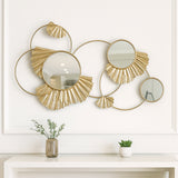 Cromir Gold Metal Fan Loops Mirrored Wall Decor