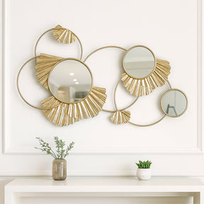 Cromir Gold Metal Fan Loops Mirrored Wall Decor