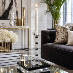 Daleybrook Clear/Black Large Candle Holder