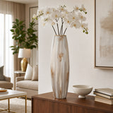 Atherton Multicolor Large Opal Finish Curved Glass Vase