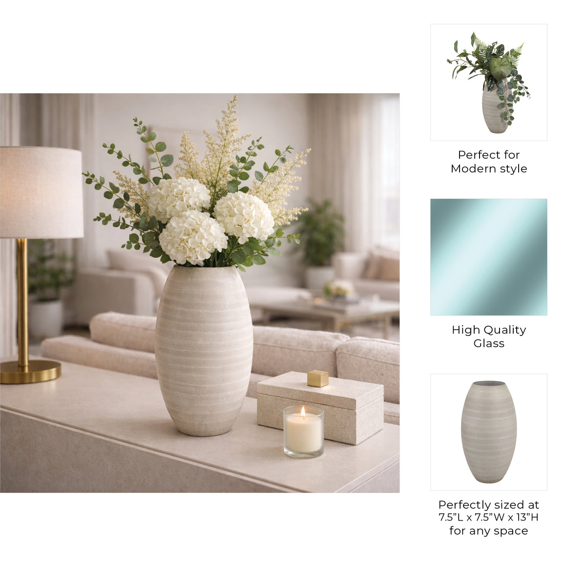 Finleyton Gray Glass Vase