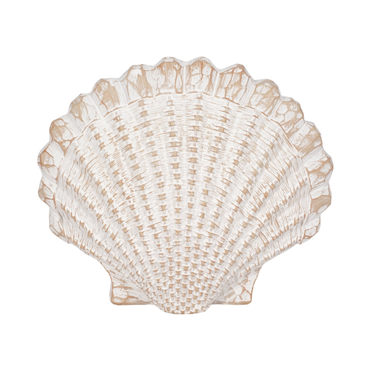Essexrun White Sea Scallop Shell Woven Pattern