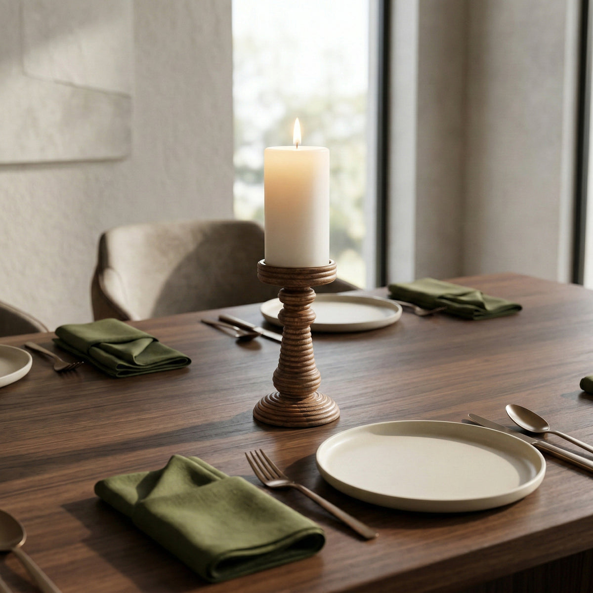 Hackettridge Brown/Tan Small Candle Holder