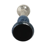 Woodman Silver/Blue Crackle Candle Holder
