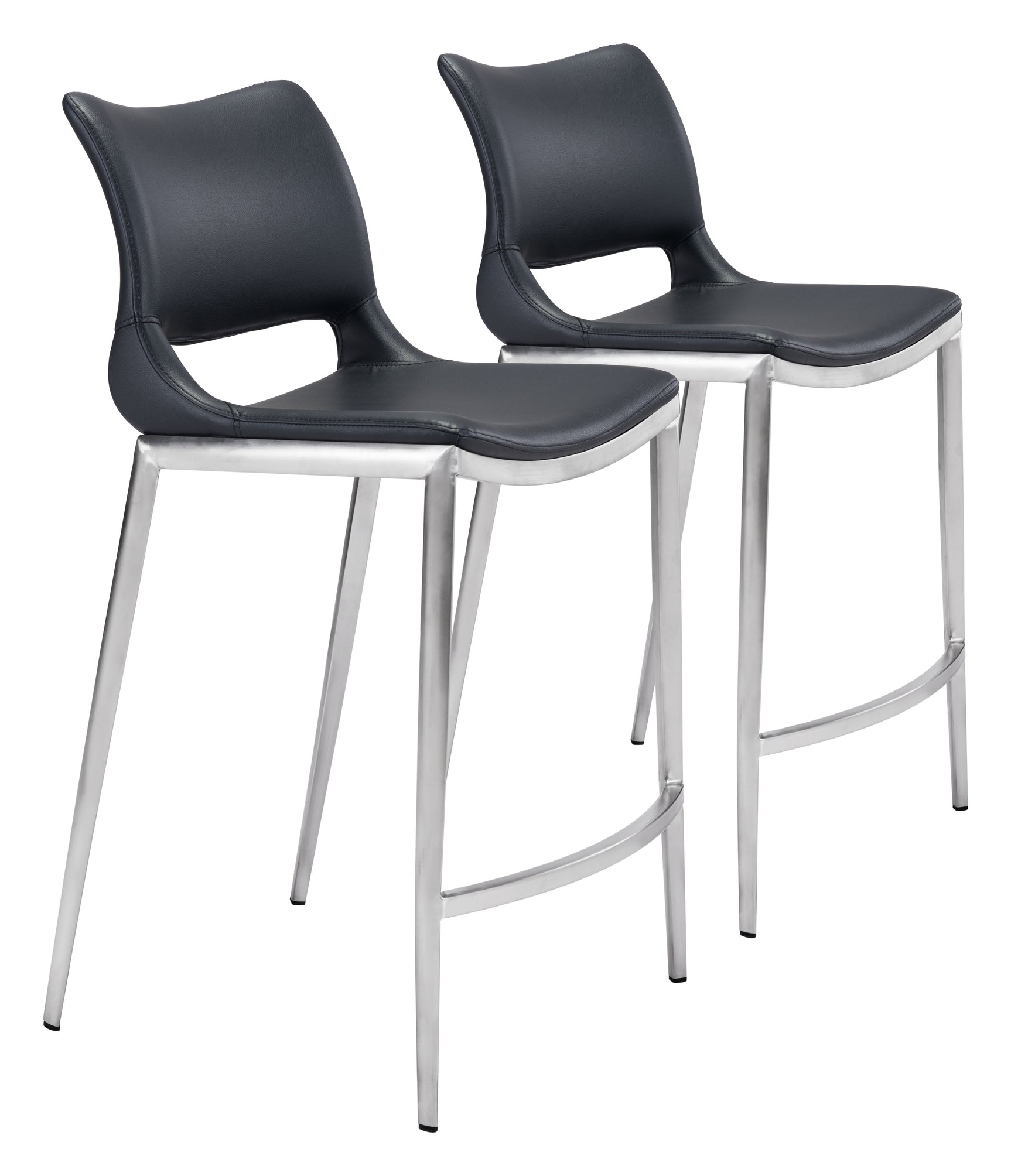 Ace Black & Silver Counter Stool (Set of 2)