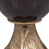 Ripperdan Bronze Glass Vase with Leaf Base