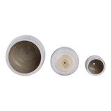 Raymondhaven White Ribbed Planters (Set of 3)