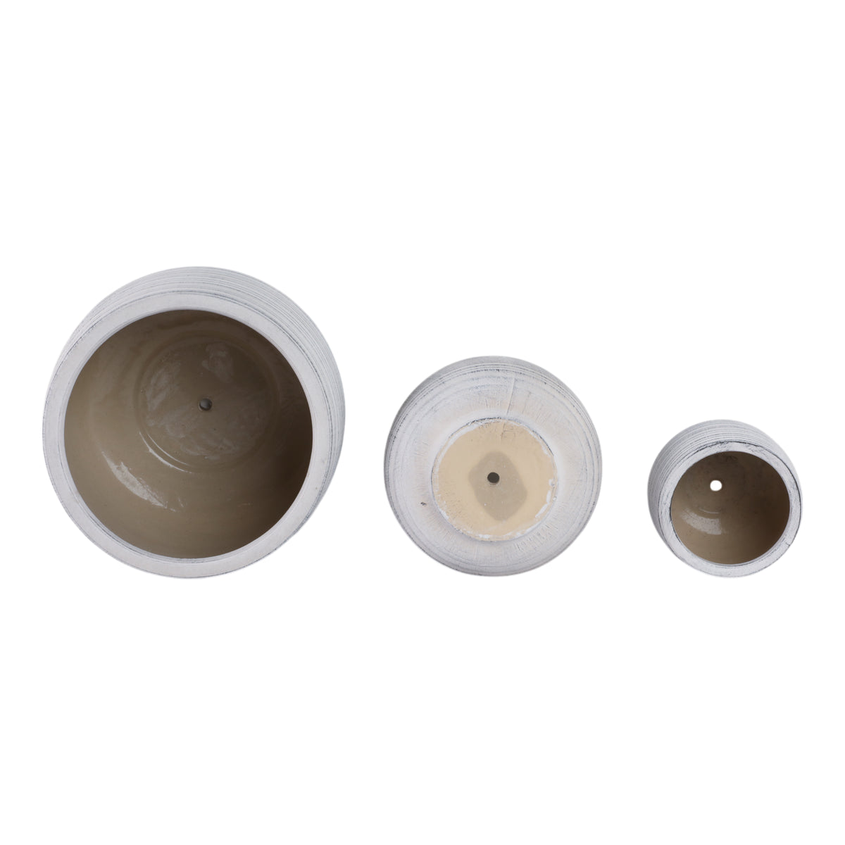 Raymondhaven White Ribbed Planters (Set of 3)