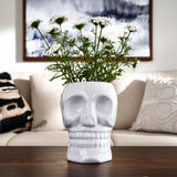 Kathryn White Large Ceramic Skull Vase