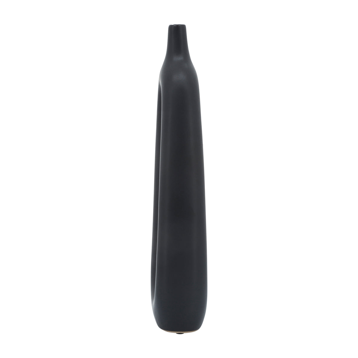 Edna Black Ceramic Open Cut-Out Vase