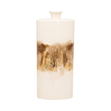 Hurleton Pearl/Gold Metal Flask Vase
