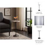 Cerritos Antique Gray Drink Table with Marble Top