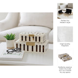 Siberia Brown/Ivory Boxes with Hardware (Set of 2)