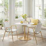 Desi White & Gold Dining Chair (Set of 2)