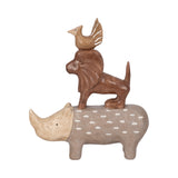 Crosbymill Tan/Ivory/Brown Animal Pyramid Decor