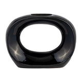 Enterprise Shiny Black Ceramic Oval Vase