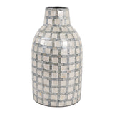 Crannell Multicolor Capiz Plaid Vase