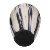 Camphora Black/White Glass Striped Vase