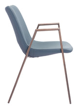Desi Azure Gray & Walnut Dining Chair (Set of 2)