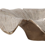 Valencia Ivory/Gold Blooming Flower Metal Bowl