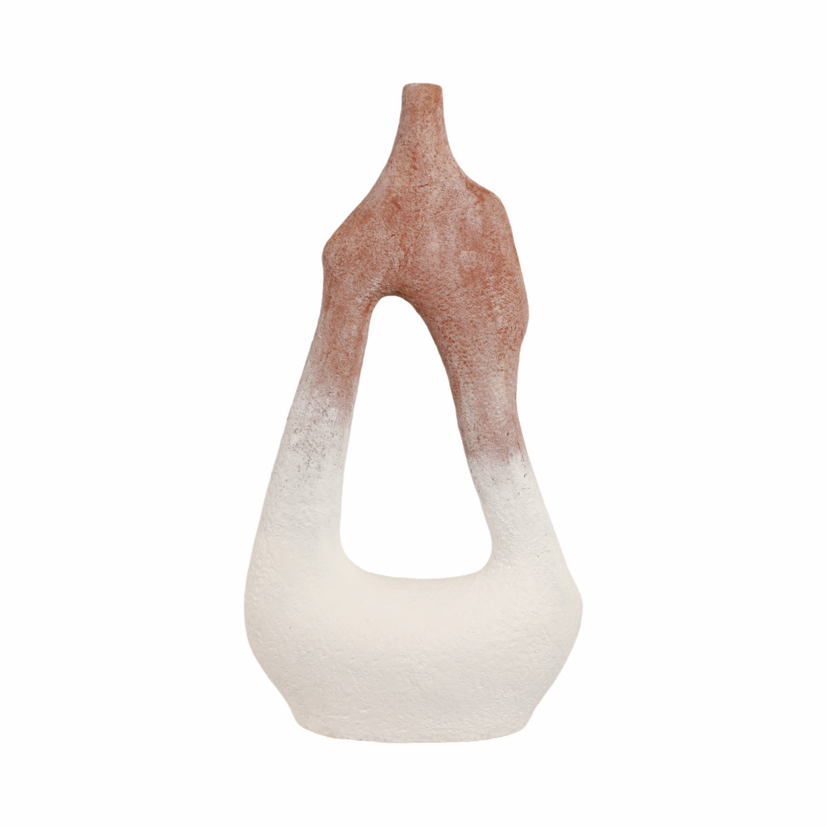 Talus Multicolor Curvy Open Cut-Out Terracotta Vase