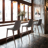 Magnus Slate Gray & Walnut Counter Stool (Set of 2)