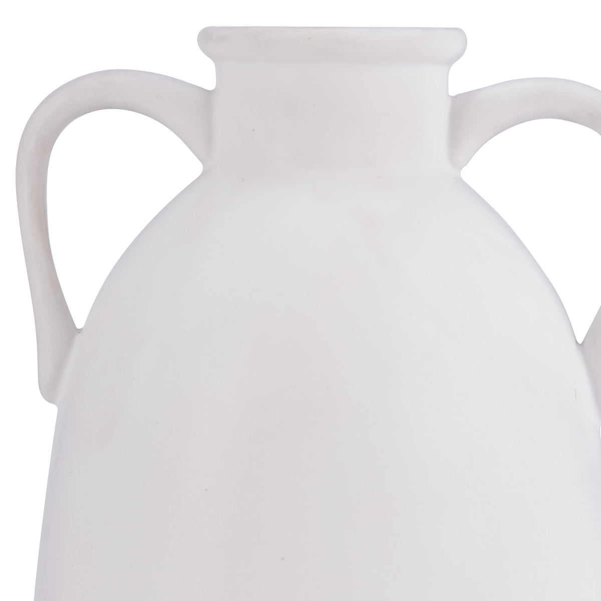 White Rock White Ceramic Eared Vase