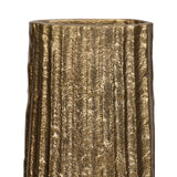 Rendalia Gold Small Metal Ribbed Floor Vase