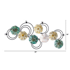 2.5’ x 1.5’ Scallop Design Metal Wall Art Decor - Ornate Home