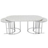 2 In 1 White/Silver Coffee Table - Ornate Home