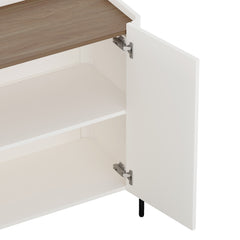 2-Piece Abbey Accent Cabinet and Bookcase in Maple and Off White - Ornate Home