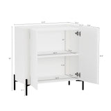 2-Piece Abbey Accent Cabinet and Bookcase in White - Ornate Home