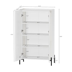 2-Piece Abbey Accent Cabinet and Bookcase in White - Ornate Home