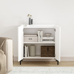 2-Piece Abbey Accent Cabinet and Bookcase in White - Ornate Home