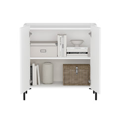 2-Piece Abbey Accent Cabinet and Bookcase in White - Ornate Home