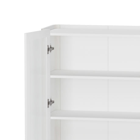 2-Piece Abbey Accent Cabinet and Bookcase in White - Ornate Home
