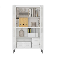 2-Piece Abbey Accent Cabinet and Bookcase in White - Ornate Home