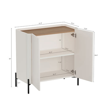 2-Piece Abbey Accent Cabinet and Sideboard in Maple and Off White - Ornate Home